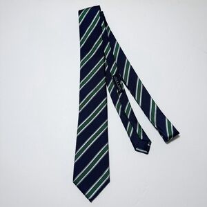 Zara Navy and Green Striped Tie